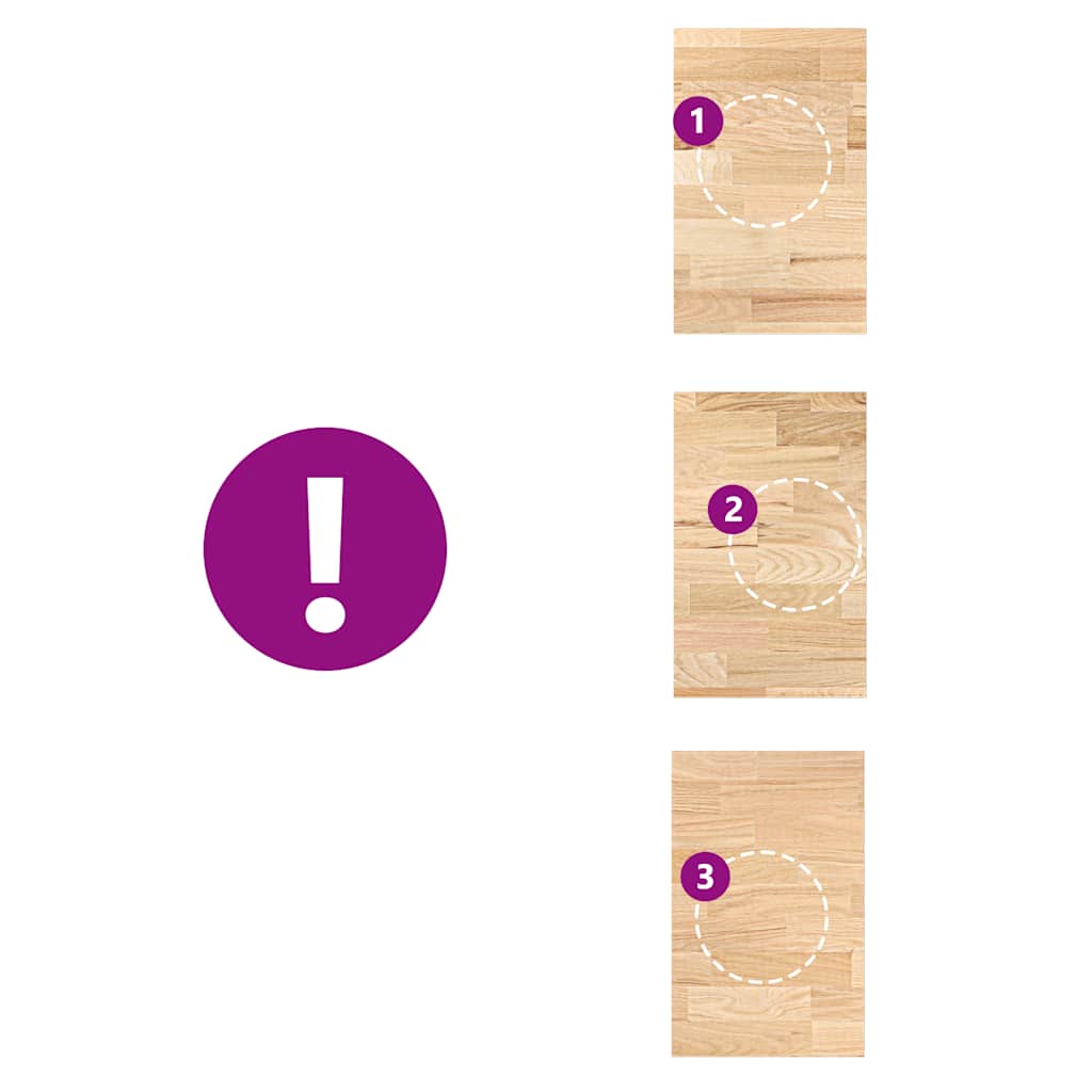 Keuken werkblad rechthoekig 40x63,5x2,7 cm massief eikenhout