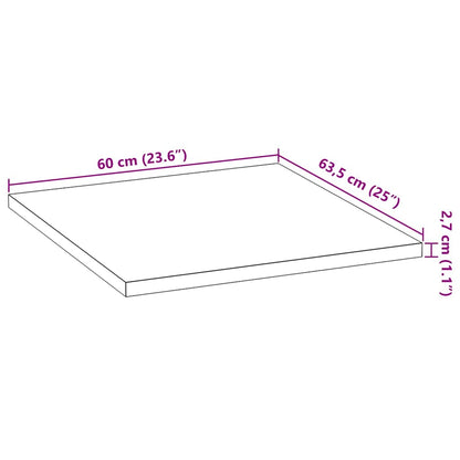 Keuken werkblad rechthoekig 60x63,5x2,7 cm massief eikenhout