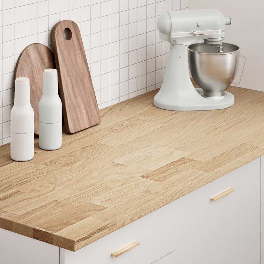 Keuken werkblad rechthoekig 140x63,5x2,7 cm massief eikenhout