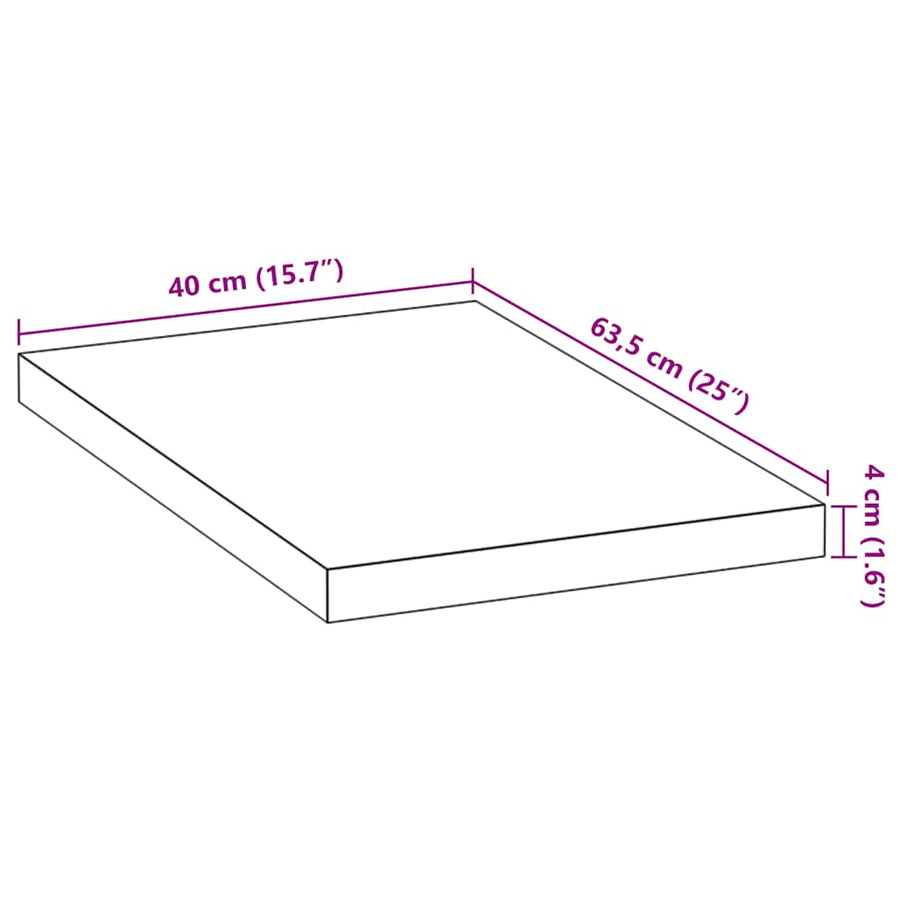 Keuken werkblad rechthoekig 40x63,5x4 cm massief eikenhout