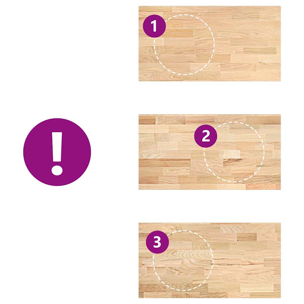 Keuken werkblad rechthoekig 120x63,5x4 cm massief eikenhout