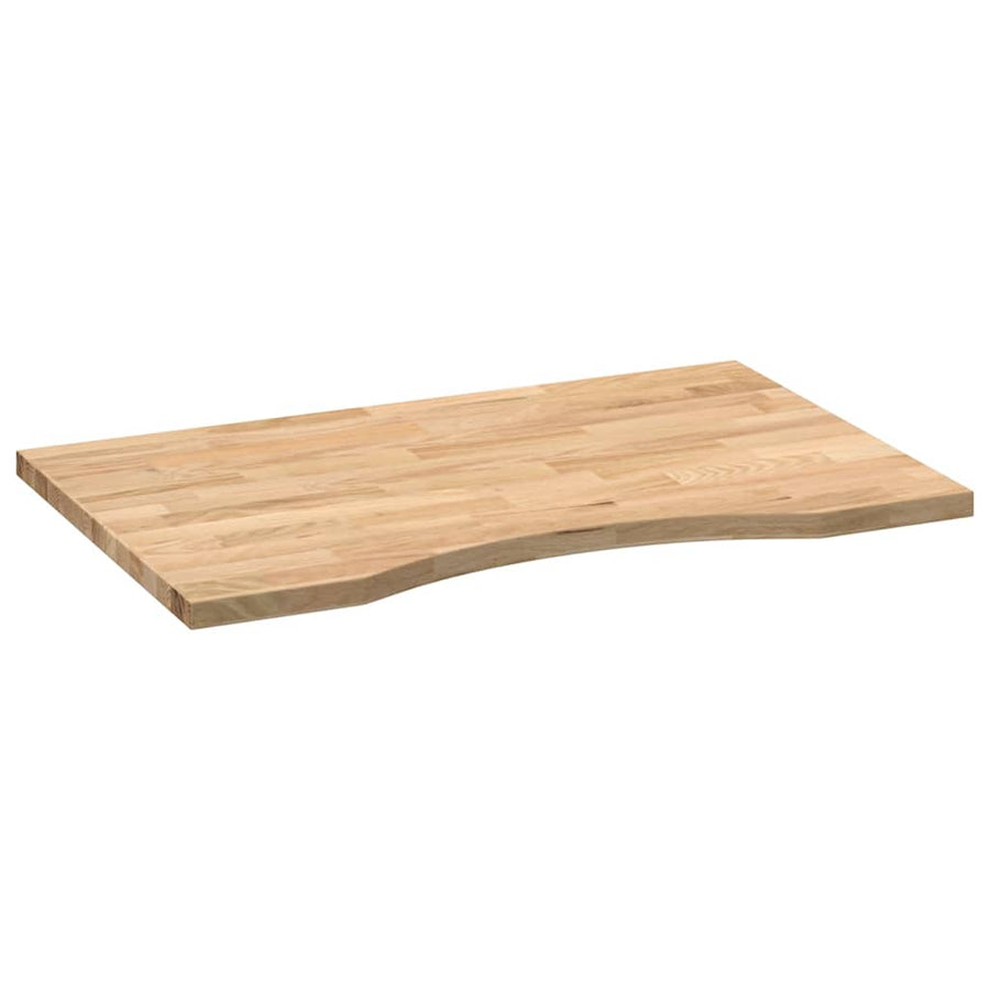 Bureaublad rechthoekig 80x50x2,5 cm onbehandeld eikenhout