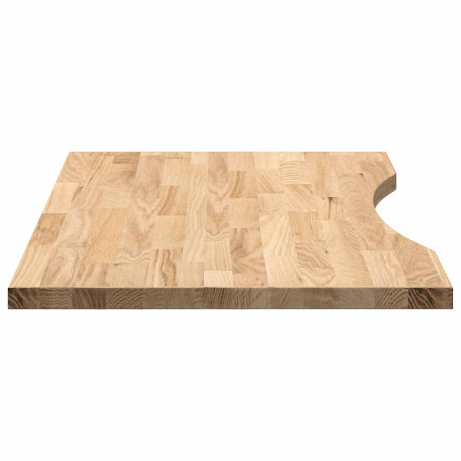 Bureaublad rechthoekig 80x50x2,5 cm onbehandeld eikenhout