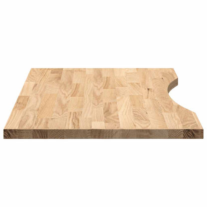 Bureaublad rechthoekig 80x60x2,5 cm onbehandeld eikenhout