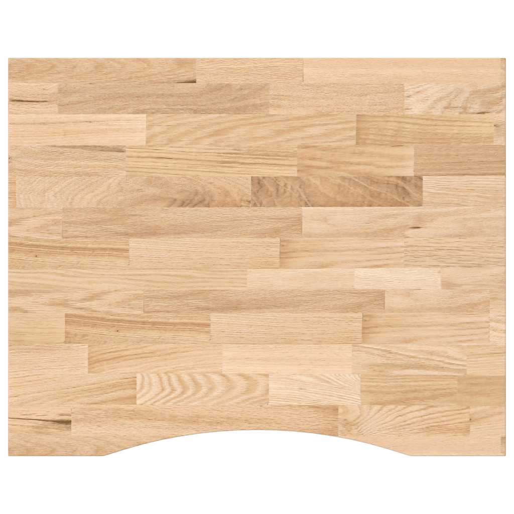 Bureaublad rechthoekig 100x80x2,5 cm onbehandeld eikenhout