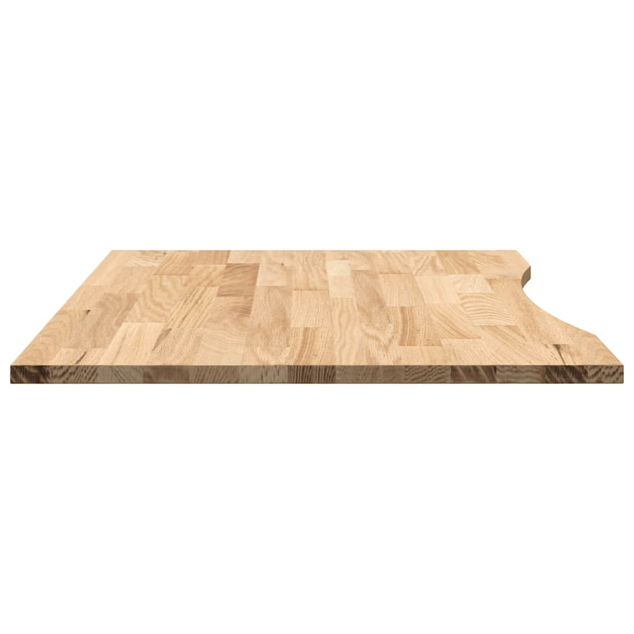 Bureaublad rechthoekig 100x80x2,5 cm onbehandeld eikenhout
