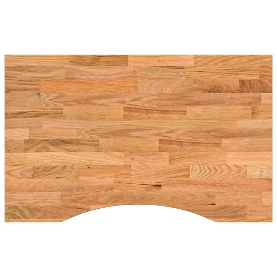 Bureaublad rechthoekig 80x50x2,5cm massief eikenhout lichtbruin