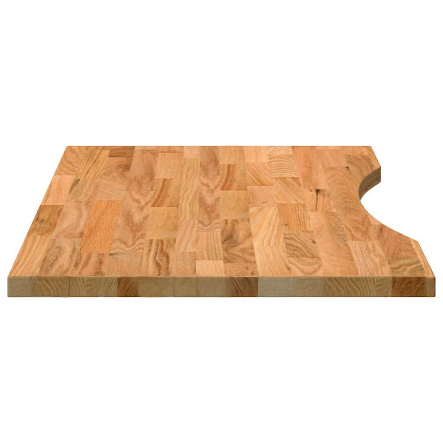 Bureaublad rechthoekig 80x50x2,5cm massief eikenhout lichtbruin