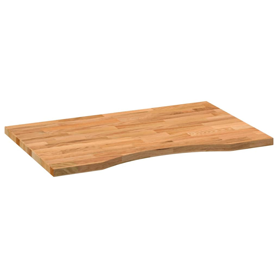 Bureaublad rechthoekig 80x60x2,5cm massief eikenhout lichtbruin