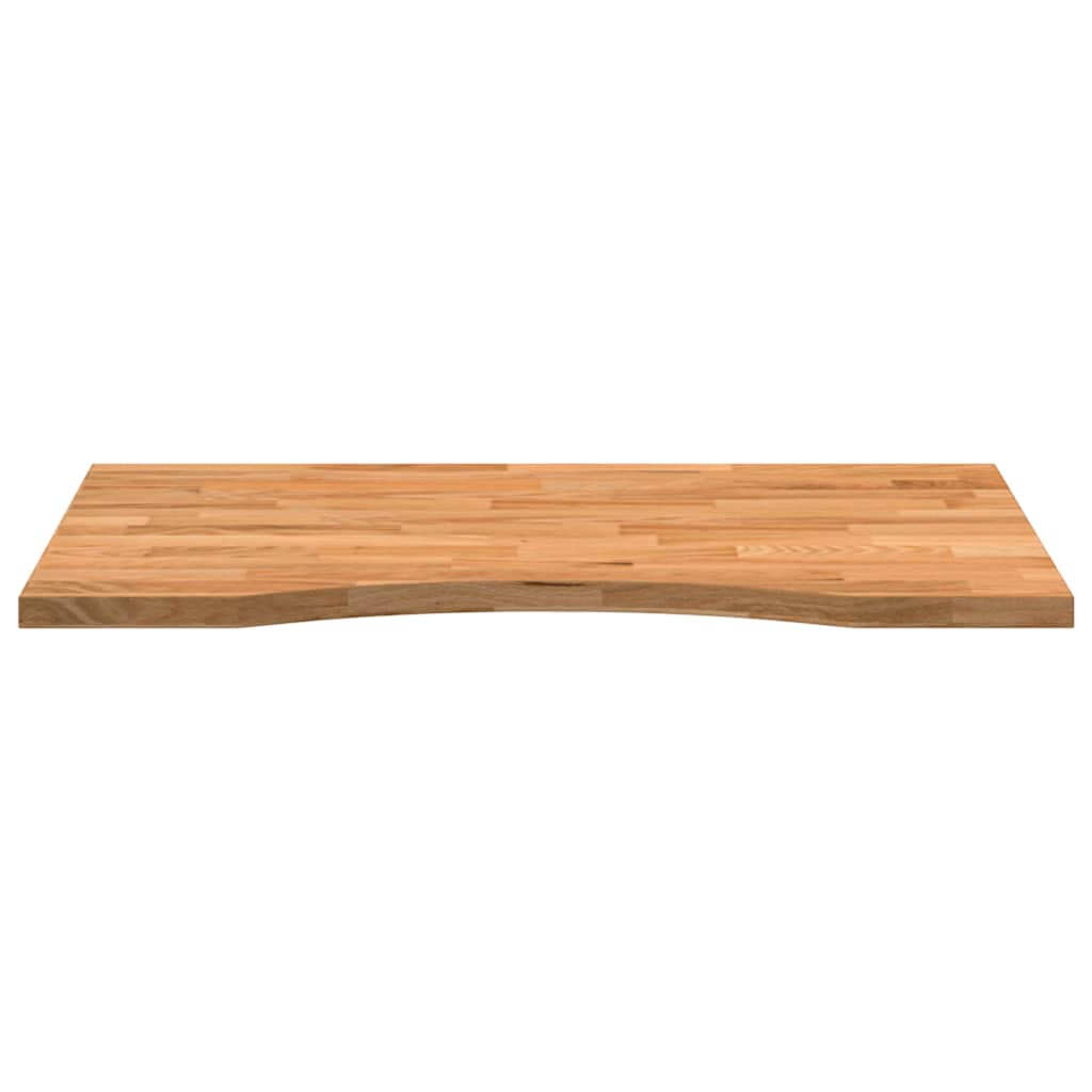 Bureaublad rechthoekig 80x60x2,5cm massief eikenhout lichtbruin