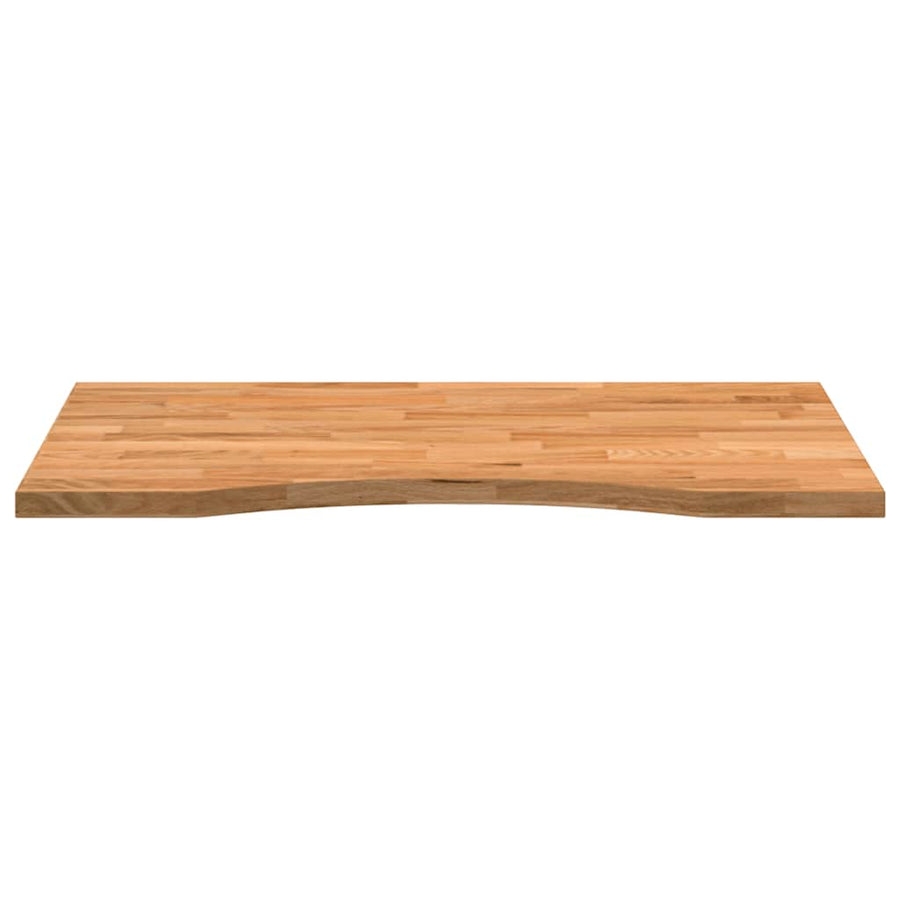 Bureaublad rechthoekig 80x60x2,5cm massief eikenhout lichtbruin