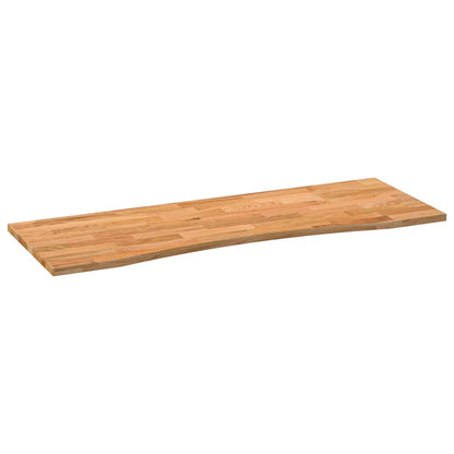 Bureaublad rechthoekig 140x60x2,5 cm eikenhout lichtbruin