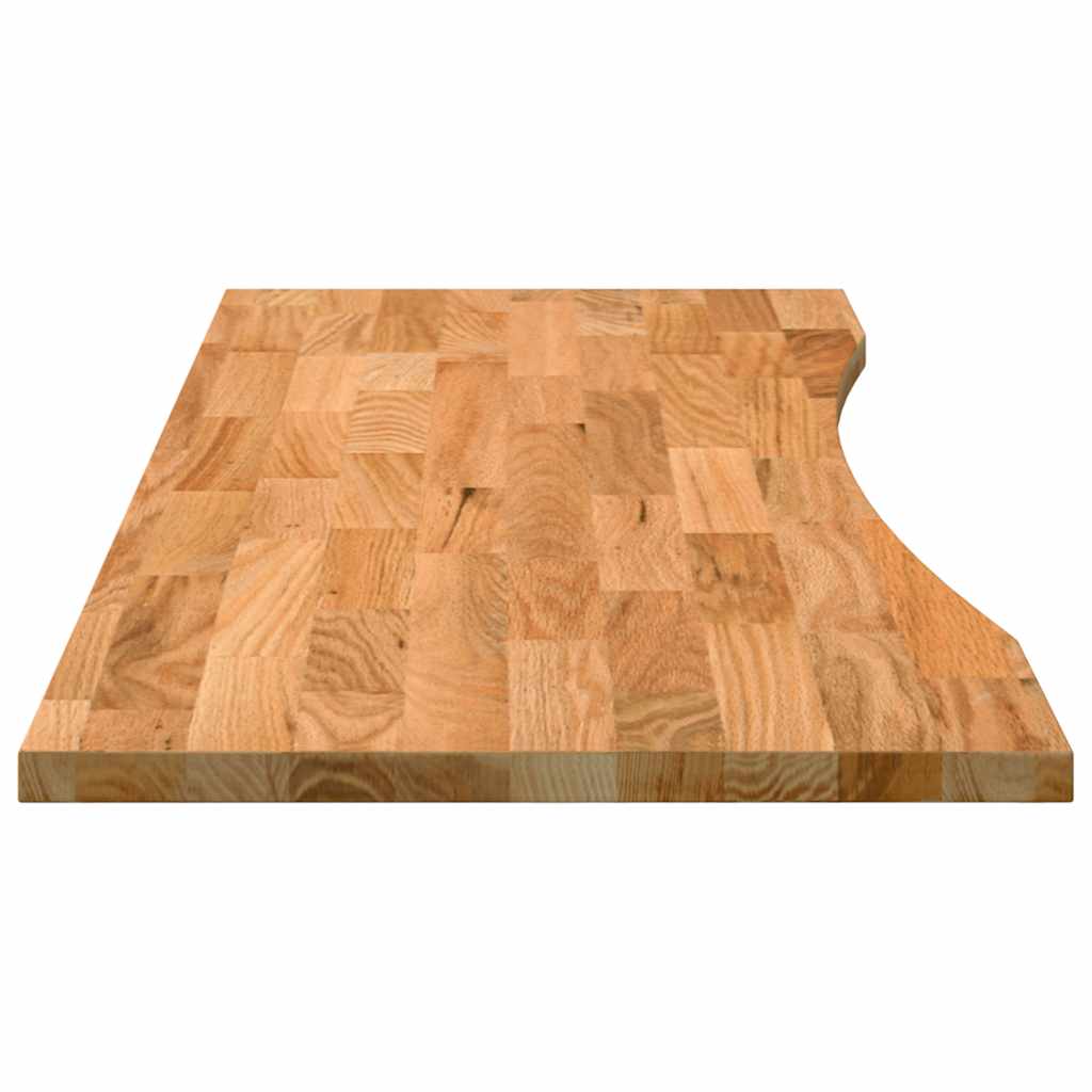 Bureaublad rechthoekig 140x60x2,5 cm eikenhout lichtbruin