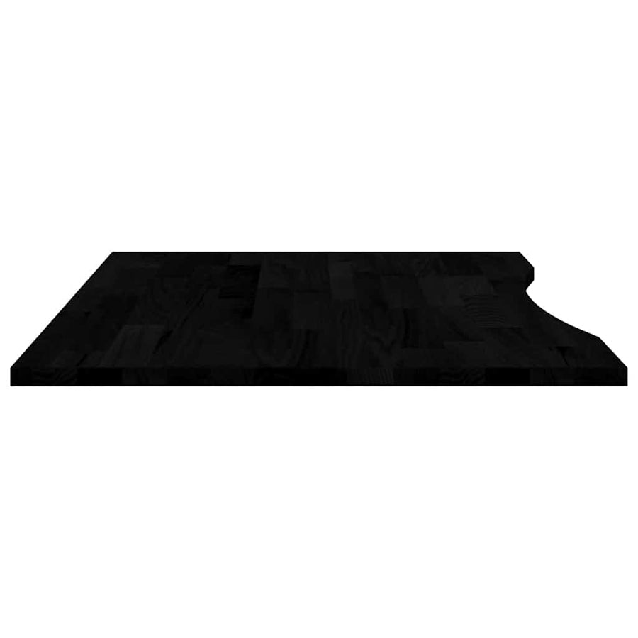 Bureaublad rechthoekig 100x80x2,5 cm eikenhout donkerbruin
