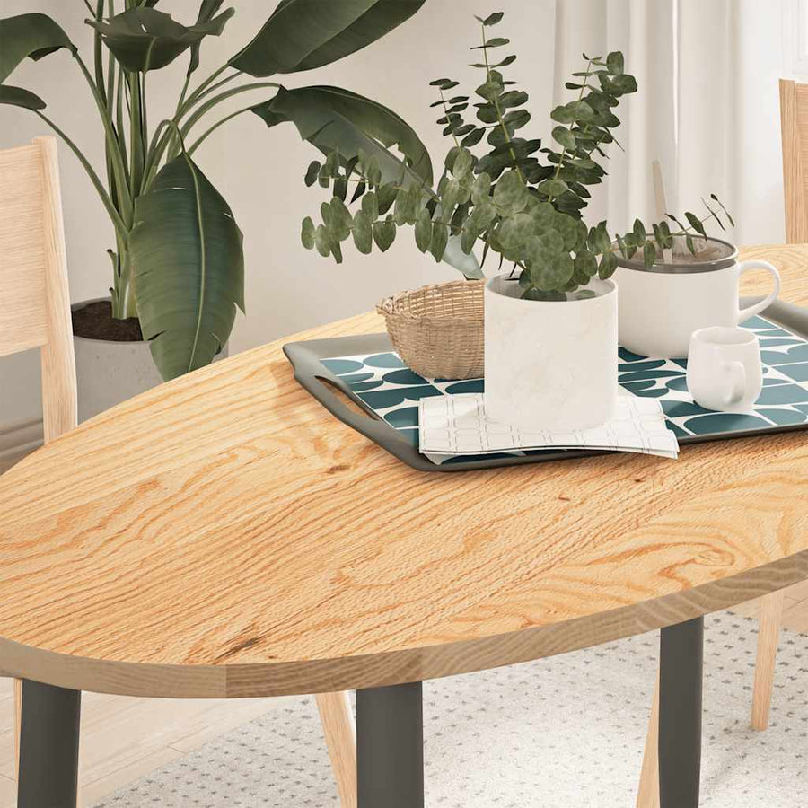 Tafelblad 120x60x2 cm ovaal massief eikenhout