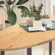 Tafelblad ovaal 140x60x2 cm massief eikenhout
