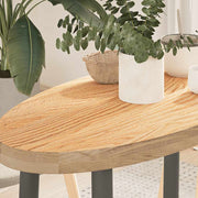 Tafelblad ovaal 80x40x4 cm massief eikenhout