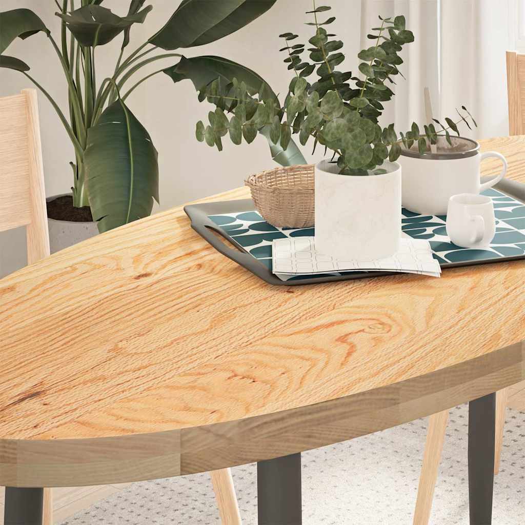 Tafelblad Ovaal Massief Eikenhout 140 x 60 x 4 cm Naturel