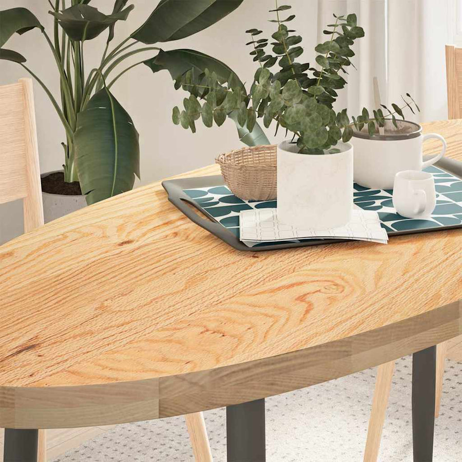 Tafelblad Ovaal Massief Eikenhout 140 x 60 x 4 cm Naturel