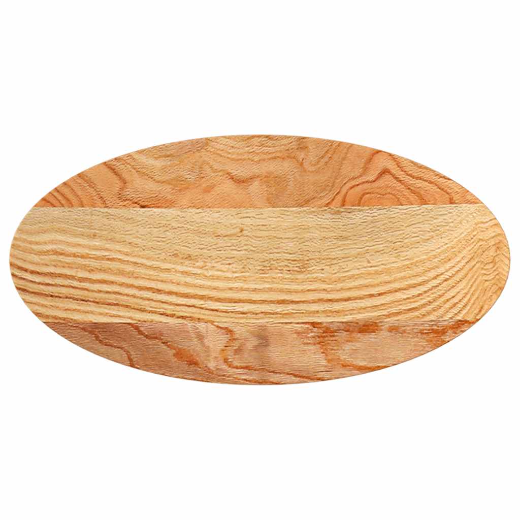 Tafelblad 80x40x2 cm ovaal massief eikenhout lichtbruin