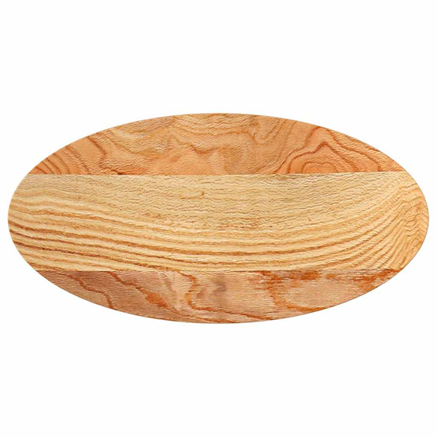 Tafelblad 80x40x2 cm ovaal massief eikenhout lichtbruin