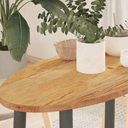 Tafelblad ovaal 80x40x2 cm massief eikenhout lichtbruin