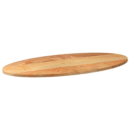 Tafelblad 100x50x2 cm ovaal massief eikenhout lichtbruin
