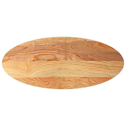 Tafelblad 140x60x2 cm ovaal massief eikenhout lichtbruin
