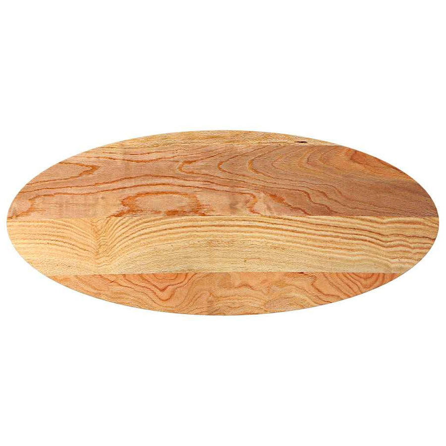 Tafelblad 140x60x2 cm ovaal massief eikenhout lichtbruin