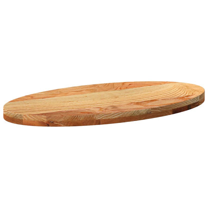 Tafelblad 80x40x4 cm ovaal massief eikenhout lichtbruin