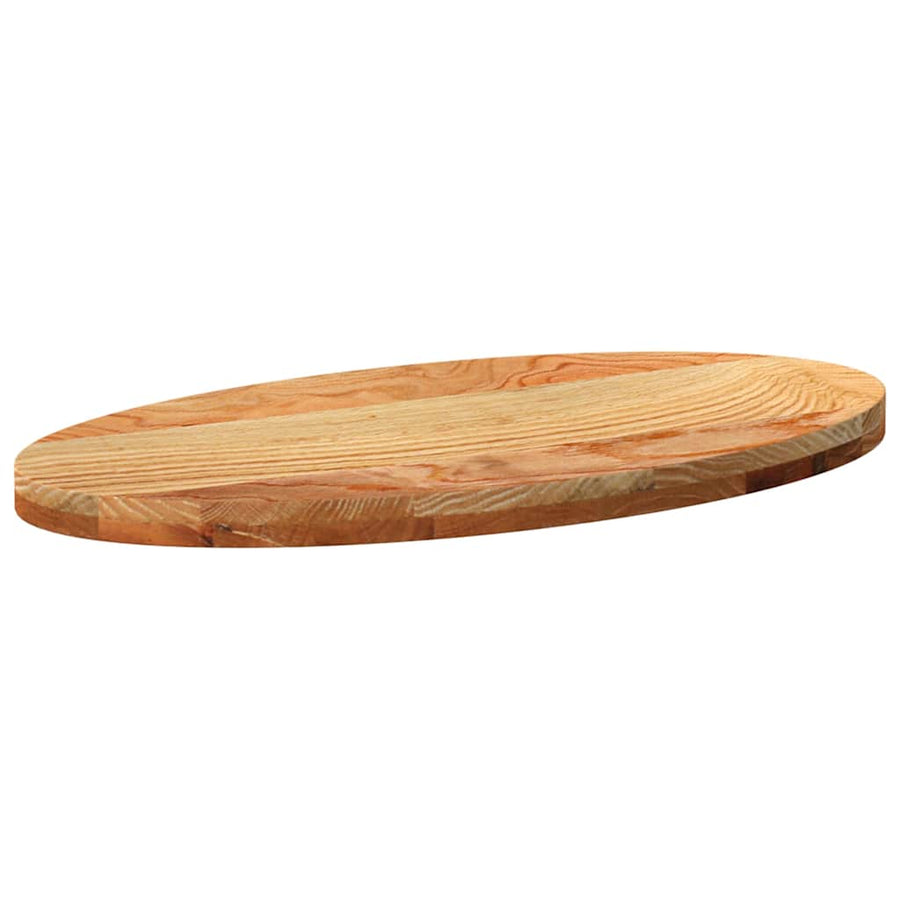Tafelblad 80x40x4 cm ovaal massief eikenhout lichtbruin