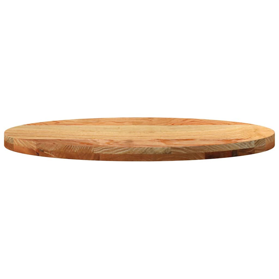 Tafelblad 80x40x4 cm ovaal massief eikenhout lichtbruin