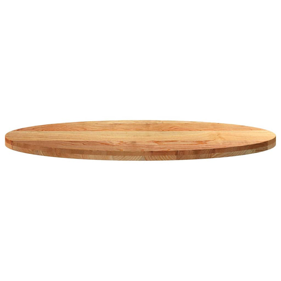 Tafelblad 120x60x4 cm ovaal massief eikenhout lichtbruin