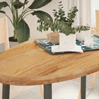 Tabletop 120x60x4 cm oval solid oak light brown