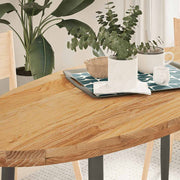 Tabletop 140x60x4 cm oval solid oak light brown