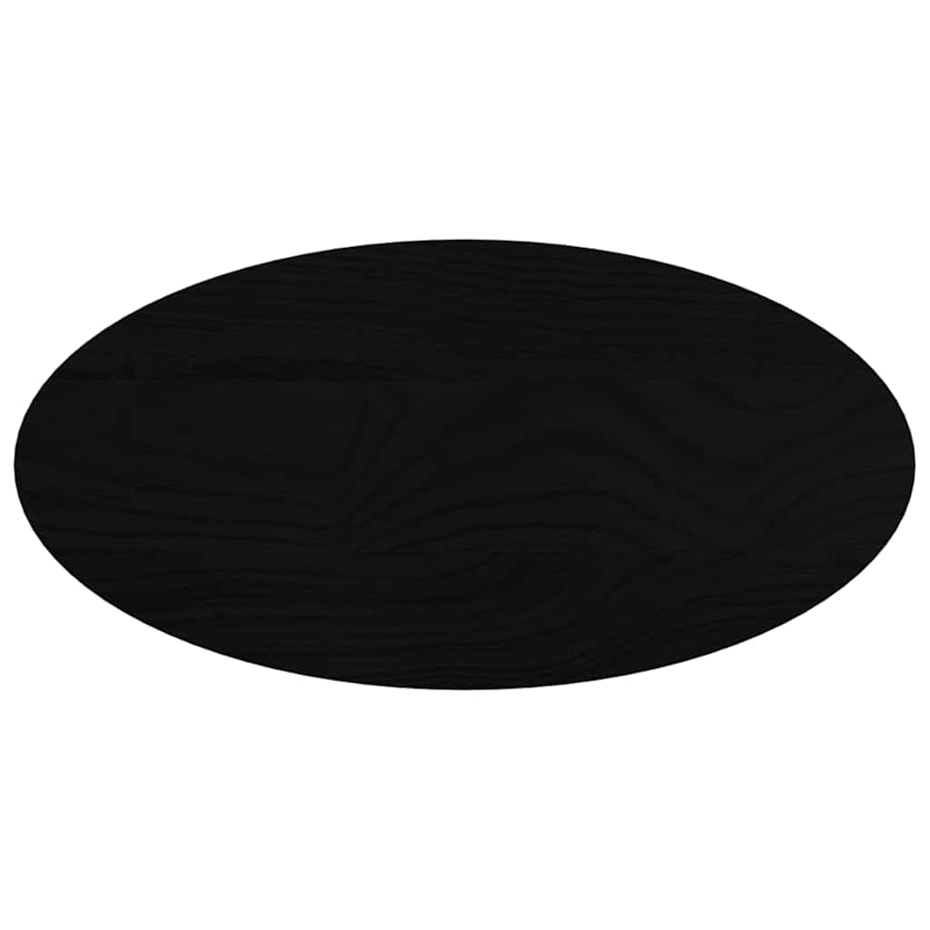 Tafelblad 80x40x2 cm ovaal massief eikenhout donkerbruin
