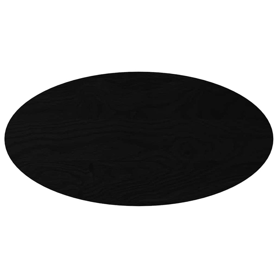 Tafelblad 100x50x2 cm ovaal massief eikenhout donkerbruin