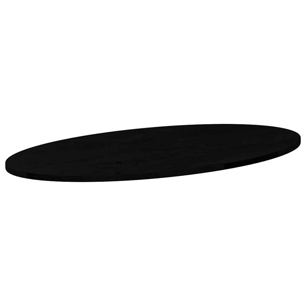 Tafelblad 100x50x2 cm ovaal massief eikenhout donkerbruin