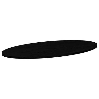Tafelblad 100x50x2 cm ovaal massief eikenhout donkerbruin