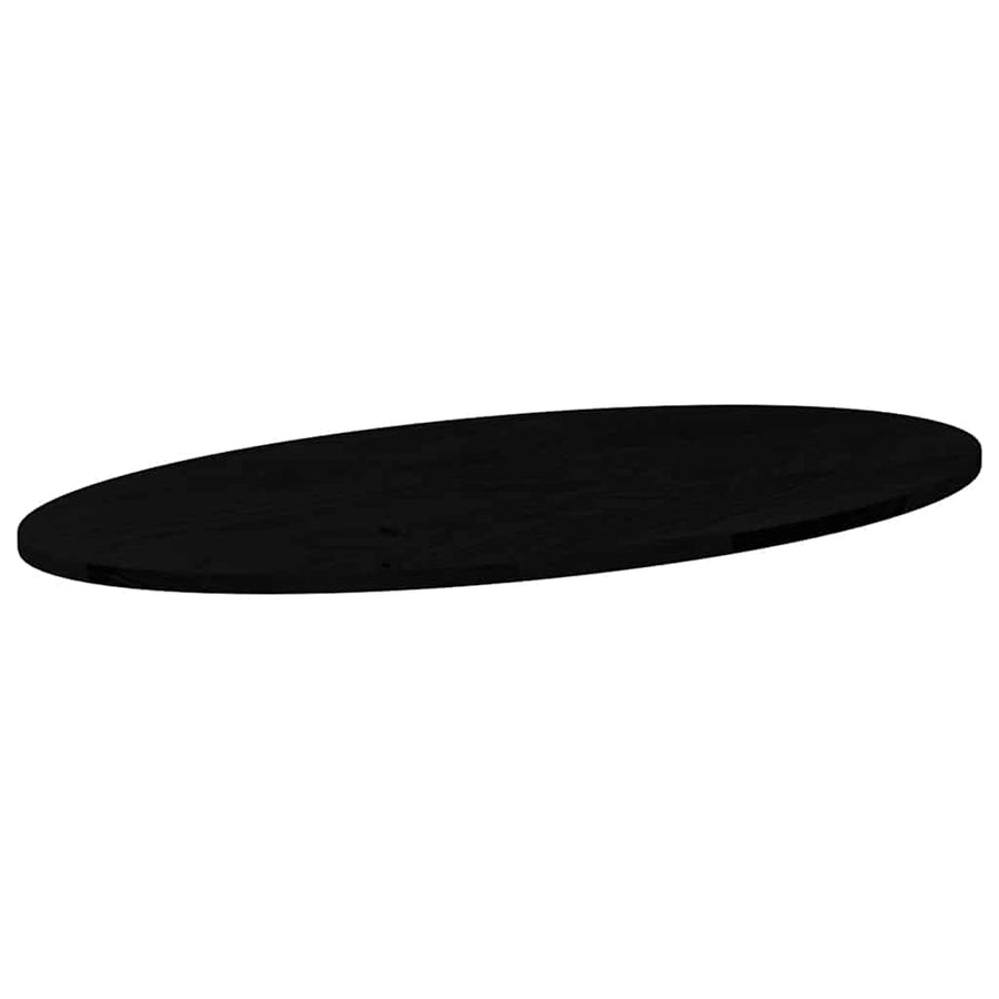 Tafelblad 100x50x2 cm ovaal massief eikenhout donkerbruin