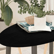 Tabletop 100x50x2 cm oval solid oak dark brown