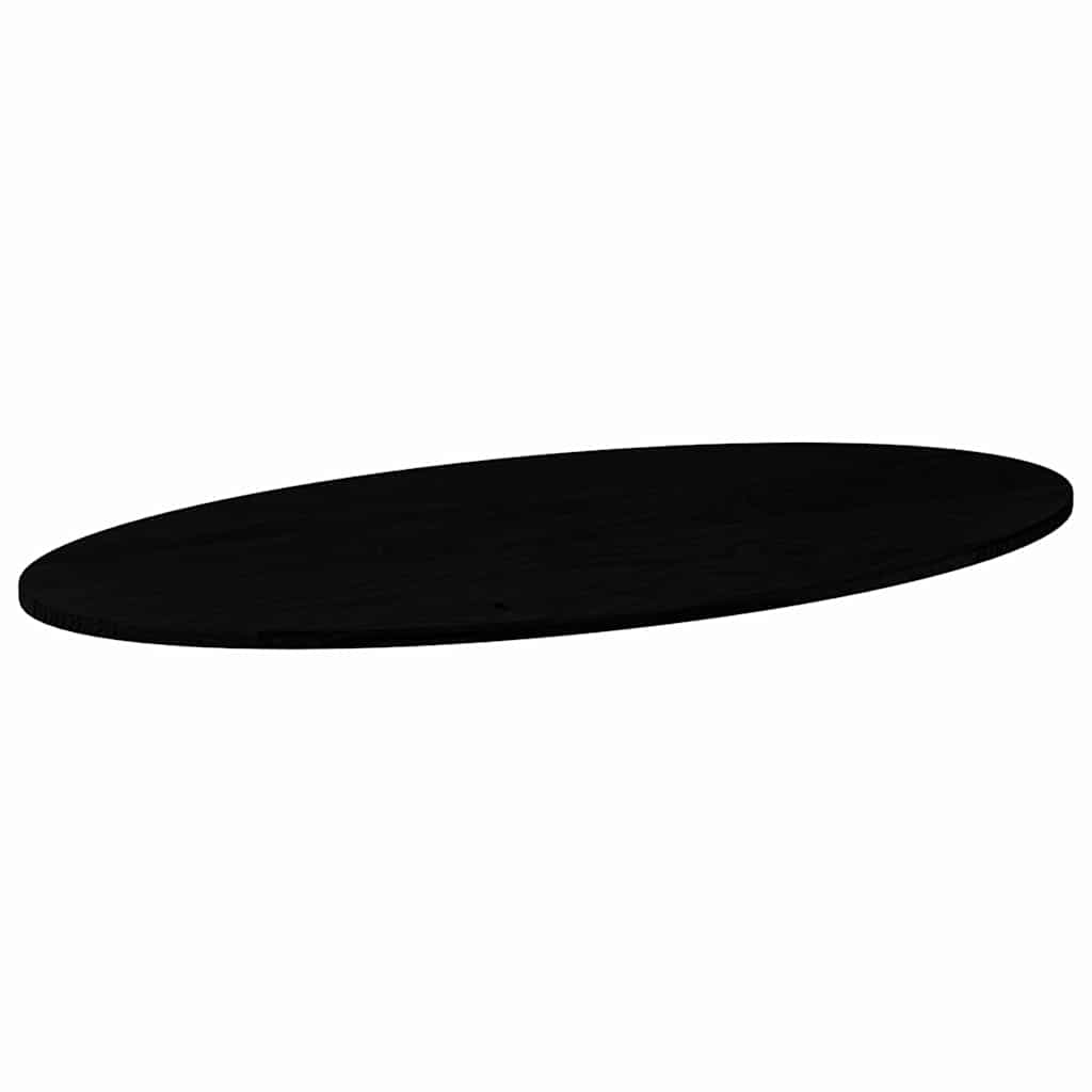 Tafelblad 120x60x2 cm ovaal massief eikenhout donkerbruin