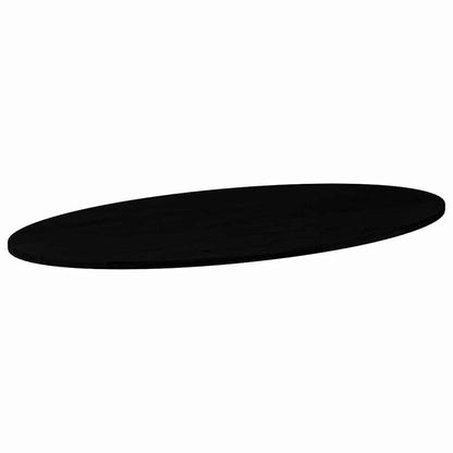 Tafelblad 120x60x2 cm ovaal massief eikenhout donkerbruin