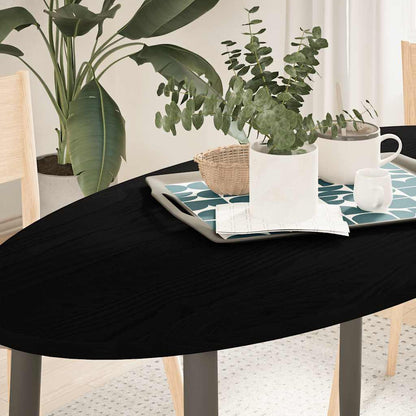 Tafelblad 120x60x2 cm ovaal massief eikenhout donkerbruin