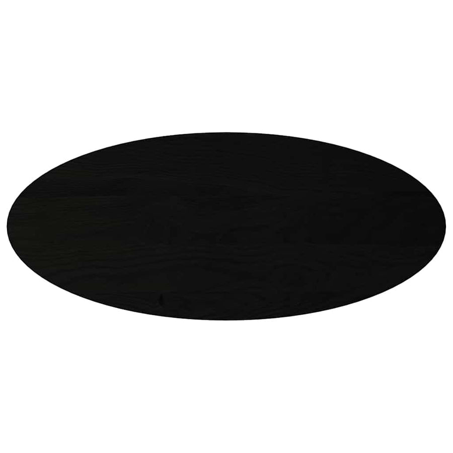 Tafelblad 140x60x2 cm ovaal massief eikenhout donkerbruin