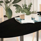 Tabletop 140x60x2 cm oval solid oak dark brown