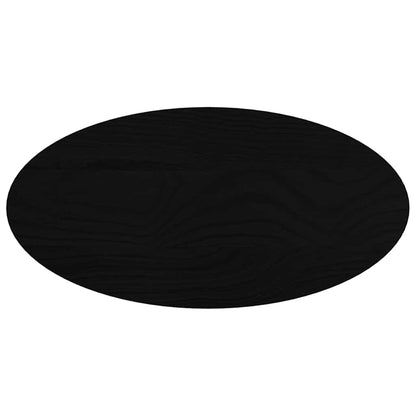 Tafelblad 80x40x4 cm ovaal massief eikenhout donkerbruin