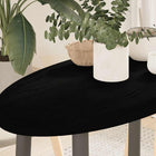 Tabletop 80x40x4 cm oval solid oak dark brown