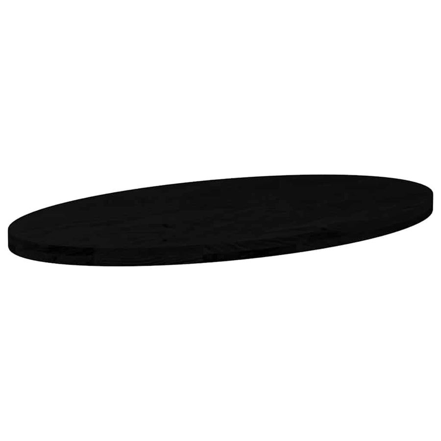Tafelblad 100x50x4 cm ovaal massief eikenhout donkerbruin