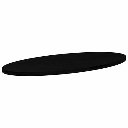 Tafelblad 140x60x4 cm ovaal massief eikenhout donkerbruin